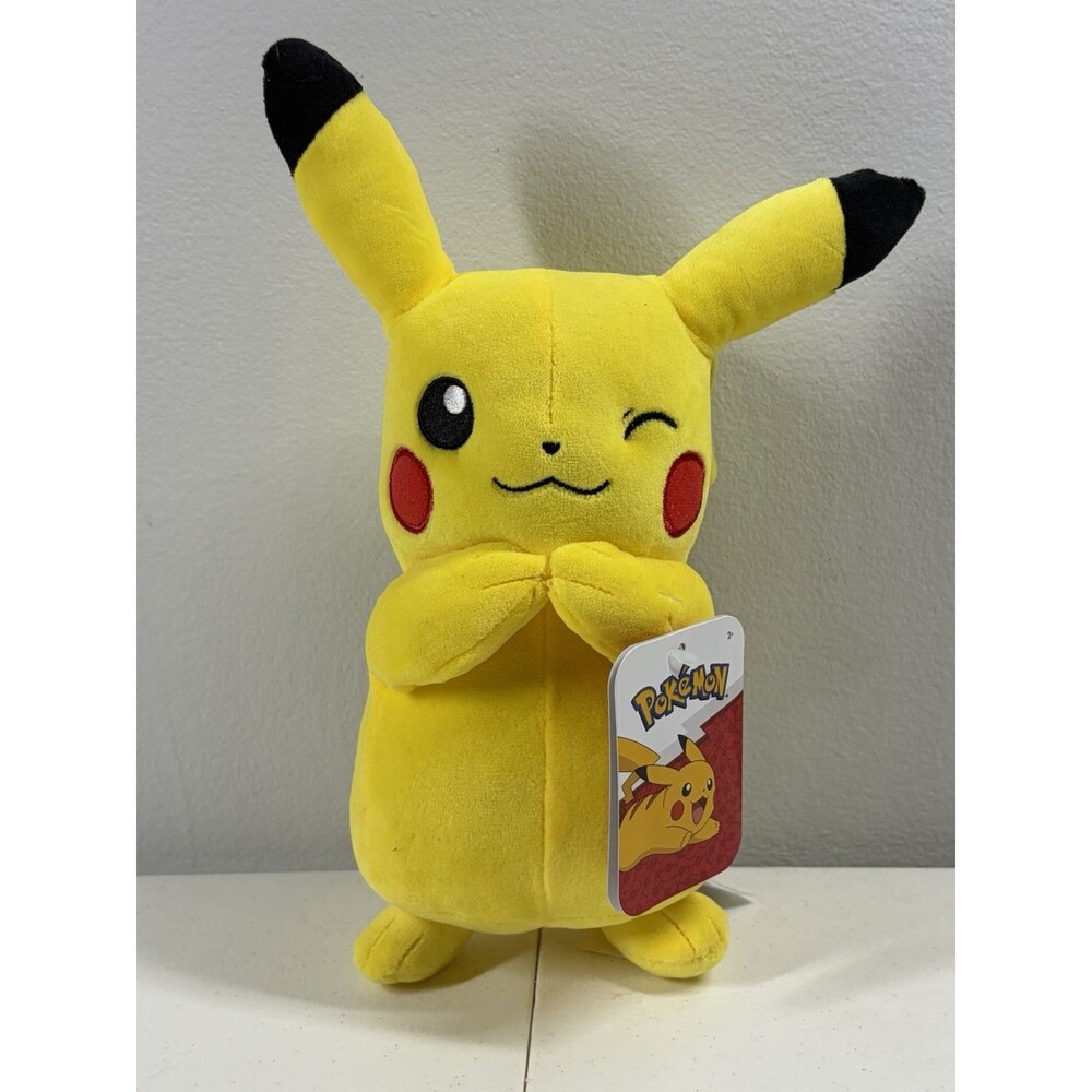 Pokémon Jazwares Winking Pikachu Plush Yellow 9” Suffed Animal NWT